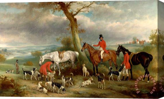 John Ferneley Thomas Wilkinson, M.f.h., with The Hurworth Foxhounds Stretched Canvas Print / Canvas Art
