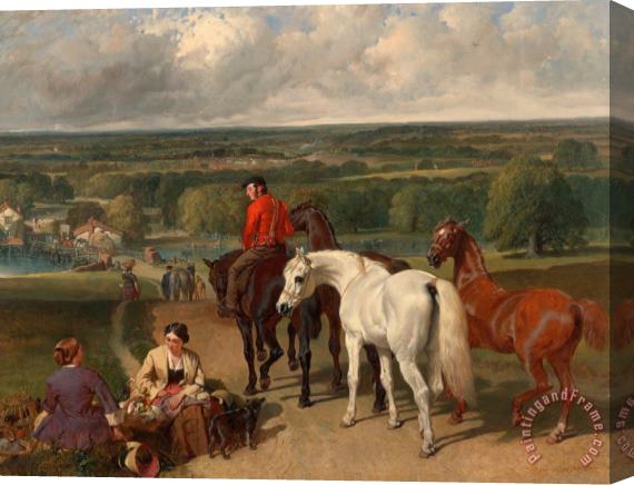 John Frederick Herring Exercising The Royal Horses Stretched Canvas Print / Canvas Art