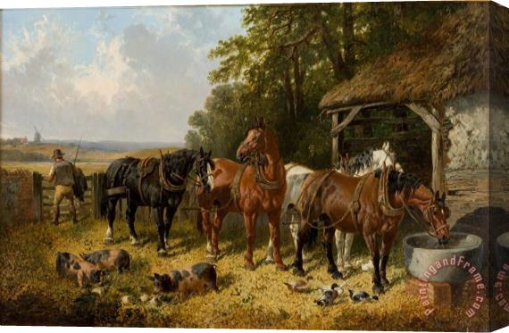 John Frederick Herring Jnr End of a Long Day Stretched Canvas Print / Canvas Art
