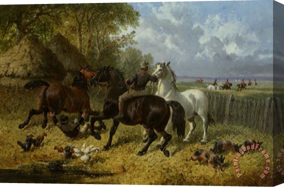 John Frederick Herring Jnr The Passing Hunt Stretched Canvas Painting / Canvas Art