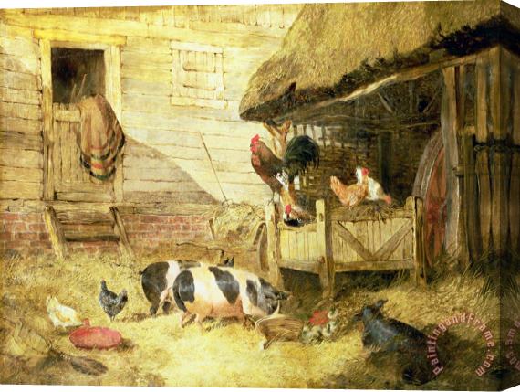 John Frederick Herring Snr Farmyard Scene Stretched Canvas Painting / Canvas Art