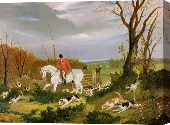 John Frederick Herring Snr The Suffolk Hunt - Going to Cover near Herringswell Stretched Canvas Painting / Canvas Art