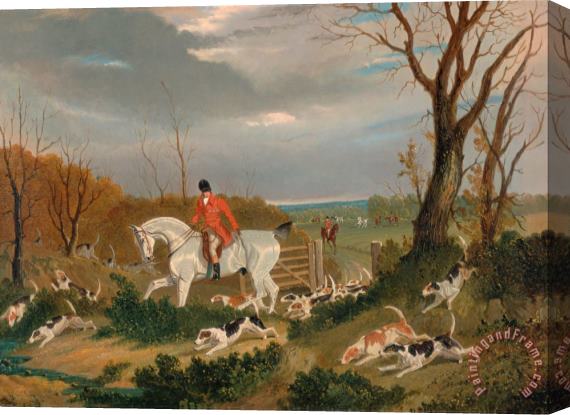 John Frederick Herring The Suffolk Hunt Going to Cover Near Herringswell Stretched Canvas Print / Canvas Art