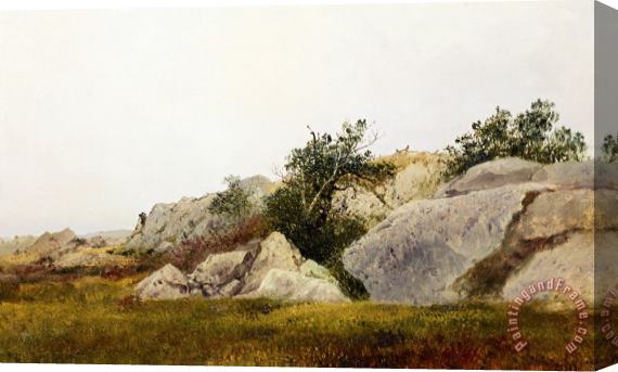 John Frederick Kensett Rocky Landscape Stretched Canvas Painting / Canvas Art