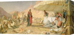 Sermon on The Mount Canvas Prints -  A Frank Encampment in the Desert of Mount Sinai by John Frederick Lewis