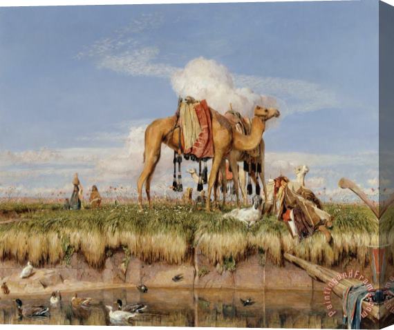 John Frederick Lewis On The Banks of The Nile, Upper Egypt Stretched Canvas Painting / Canvas Art