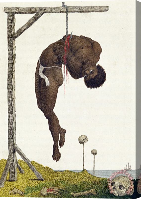 John Gabriel Stedman A Slave Hung Alive By The Ribs To A Gallows Stretched Canvas Painting / Canvas Art