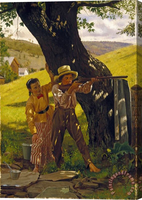 John George Brown A Sure Shot Stretched Canvas Painting / Canvas Art