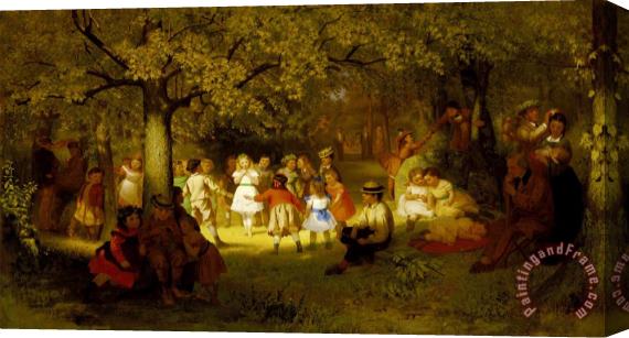 John George Brown Picnic Party in The Woods Stretched Canvas Painting / Canvas Art