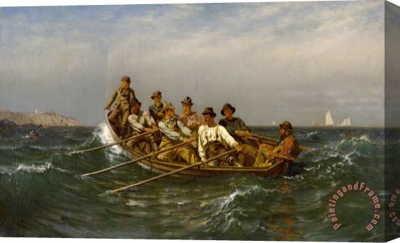 John George Brown Pull for The Shore, 1878 Stretched Canvas Print / Canvas Art