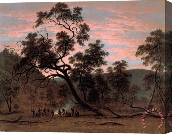 John Glover A Corroboree of Natives in Mills Plains Stretched Canvas Painting / Canvas Art