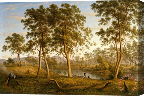 John Glover Natives on The Ouse River, Van Diemen's Land Stretched Canvas Print / Canvas Art