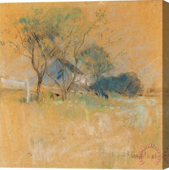 John Henry Twachtman House And Tree Stretched Canvas Painting / Canvas Art