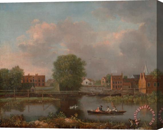 John Inigo Richards A River Landscape, Possibly a View From The West End of Rochester Bridge Stretched Canvas Print / Canvas Art