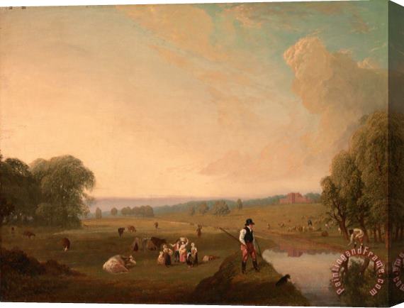 John James Chalon A View of Theobald's Park, Hertfordshire Stretched Canvas Print / Canvas Art