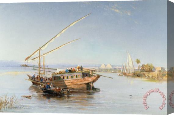 John Jnr Varley Feluccas on the Nile Stretched Canvas Painting / Canvas Art