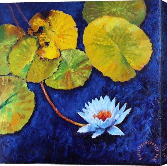 John Lautermilch Floating With Blue and Gold Stretched Canvas Painting / Canvas Art