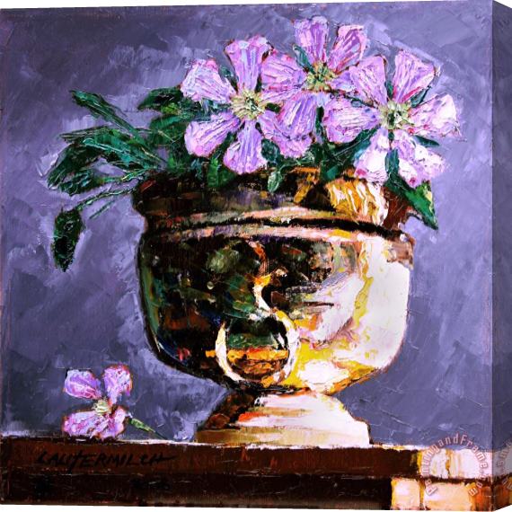 John Lautermilch Golden Flower Pot Stretched Canvas Painting / Canvas Art