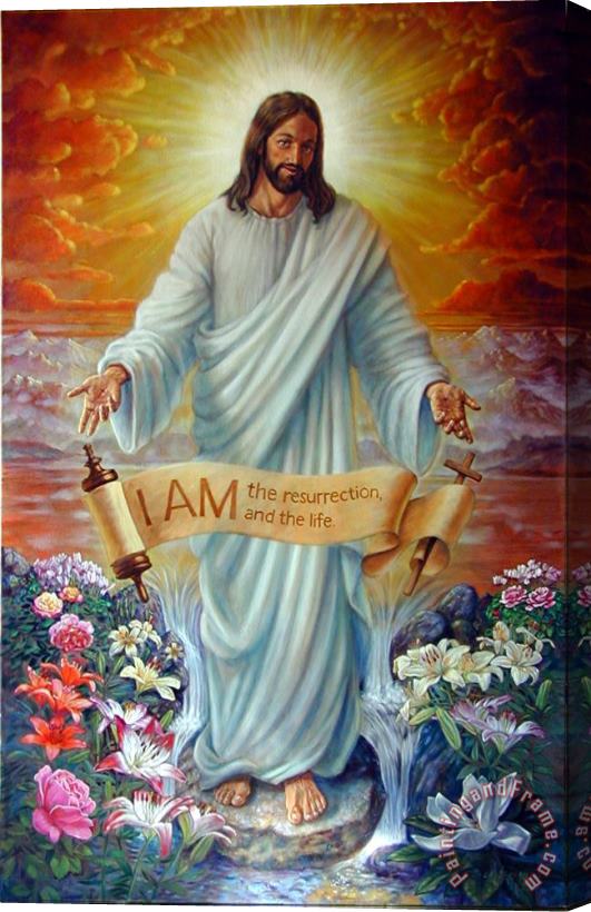 John Lautermilch I AM the Resurrection Stretched Canvas Painting / Canvas Art