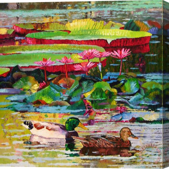 John Lautermilch Romancing Among the Lilies Stretched Canvas Painting / Canvas Art