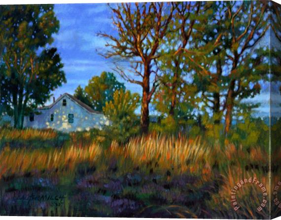 John Lautermilch Sunset on Country Home Stretched Canvas Painting / Canvas Art