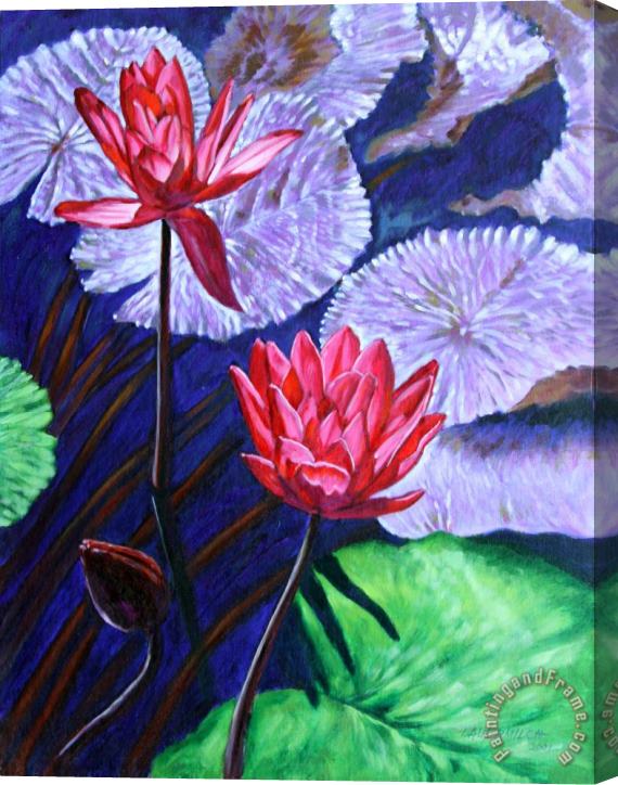 John Lautermilch Two Red Lilies Stretched Canvas Print / Canvas Art