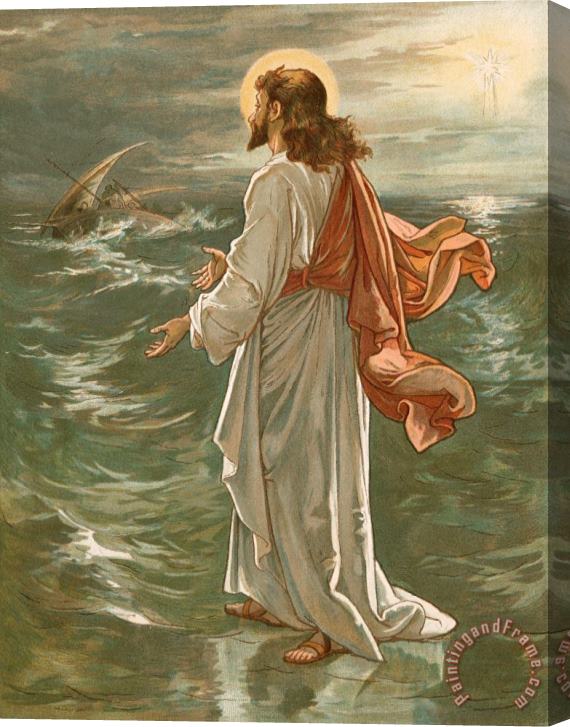 John Lawson Christ Walking on The Waters Stretched Canvas Print / Canvas Art