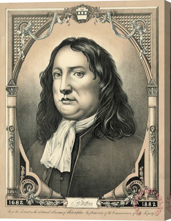 John Miller Portrait of William Penn Stretched Canvas Print / Canvas Art