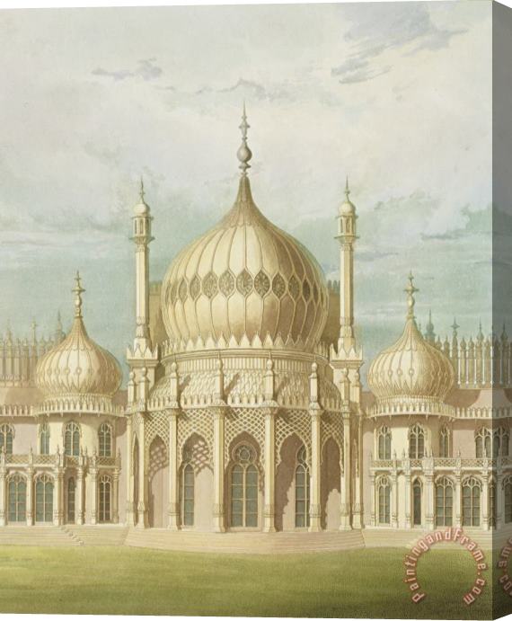 John Nash Exterior Of The Saloon From Views Of The Royal Pavilion Stretched Canvas Painting / Canvas Art