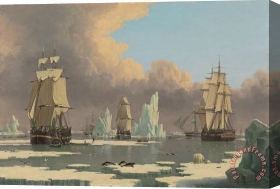 John of Hull Ward The Northern Whale Fishery Stretched Canvas Print / Canvas Art