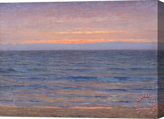 John Ottis Adams Sunset, Leland, Michigan Stretched Canvas Painting / Canvas Art