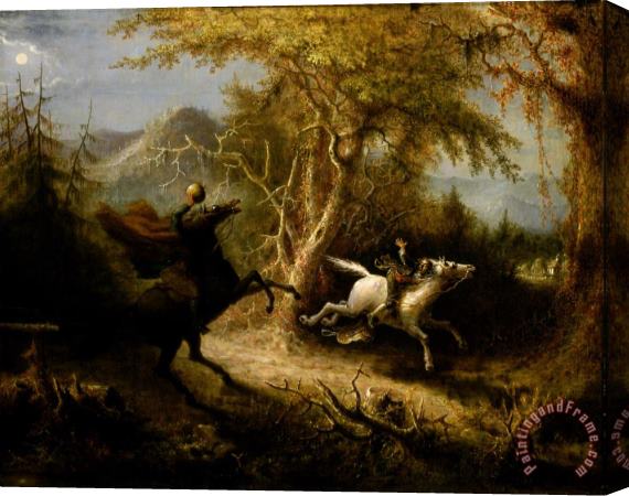 John Quidor The Headless Horseman Pursuing Ichabod Crane Stretched Canvas Print / Canvas Art