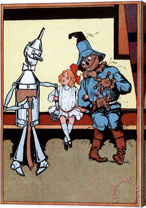 John R. Neill Land of Oz: Dorothy with Scarecrow And Tin Woodman Stretched Canvas Painting / Canvas Art