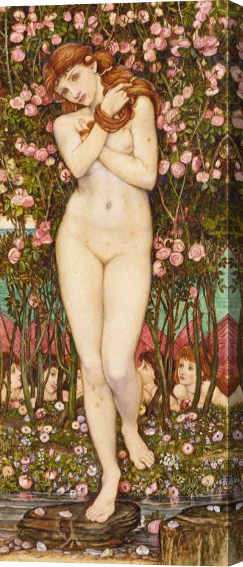 John Roddam Spencer Stanhope Flora And The Zephyrs Stretched Canvas Print / Canvas Art