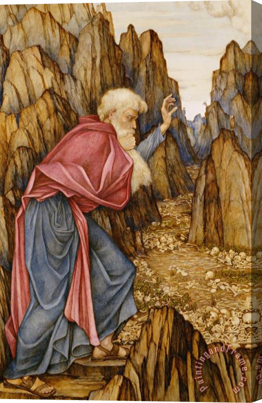 John Roddam Spencer Stanhope The Vision Of Ezekiel The Valley Of Dry Bones Stretched Canvas Print / Canvas Art