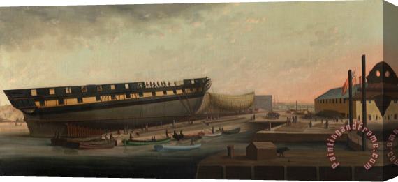 John Rogers Heaving Up His Majesty's Frigate 'diana' at Blackburn's Yard, Near Plymouth Stretched Canvas Print / Canvas Art
