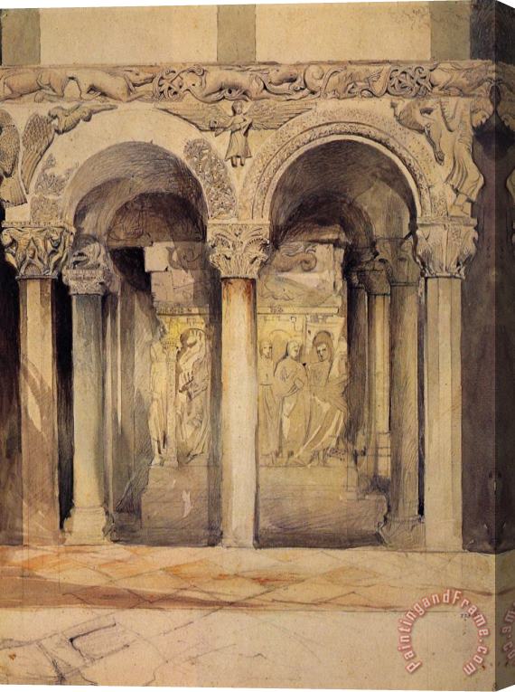 John Ruskin The Pulpit in The Church of S. Ambrogio Stretched Canvas Painting / Canvas Art