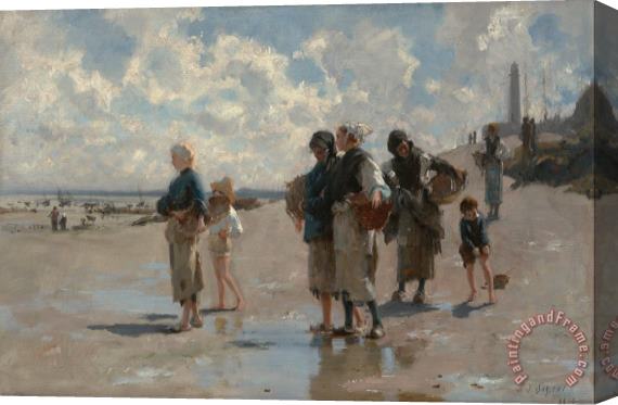 John Singer Sargent Fishing for Oysters at Cancale Stretched Canvas Painting / Canvas Art