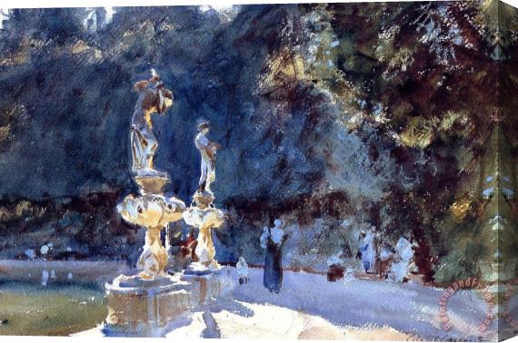 John Singer Sargent Florence Fountain Boboli Gardens Stretched Canvas Painting / Canvas Art