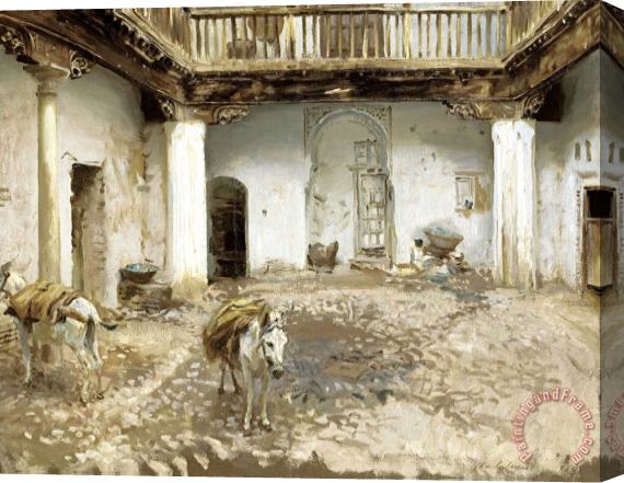 John Singer Sargent Moorish Courtyard Stretched Canvas Painting / Canvas Art