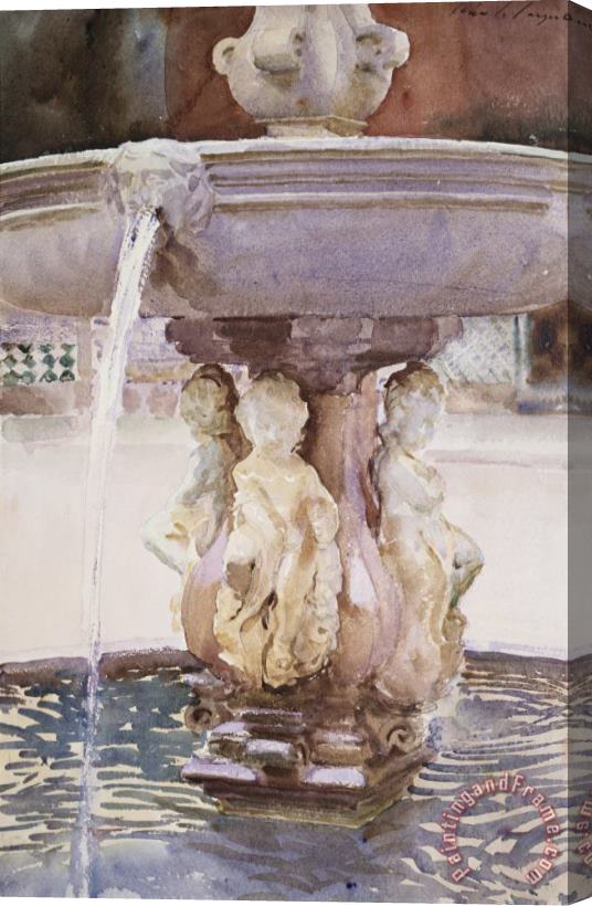 John Singer Sargent Spanish Fountain Stretched Canvas Painting / Canvas Art
