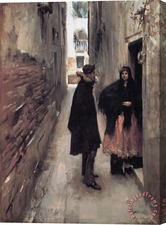 John Singer Sargent Street in Venice Stretched Canvas Print / Canvas Art