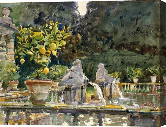 John Singer Sargent Villa Di Marlia, Lucca a Fountain Stretched Canvas Painting / Canvas Art
