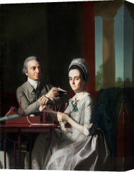 Copley Canvas Prints - Portrait of Mr. And Mrs. Thomas Mifflin (sarah Morris) by John Singleton Copley