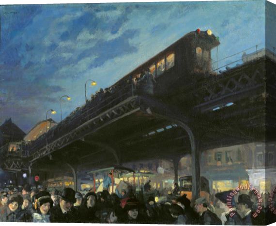 John Sloan Six O'clock, Winter Stretched Canvas Painting / Canvas Art