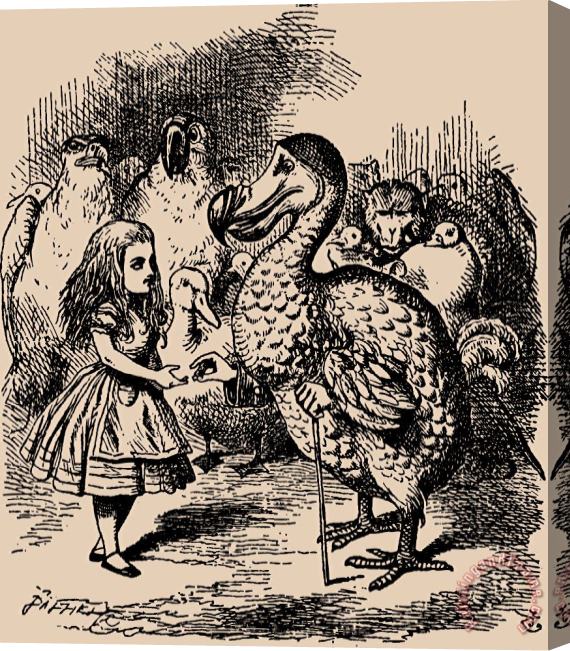 John Tenniel Alice And Dodo Birds Stretched Canvas Painting / Canvas Art