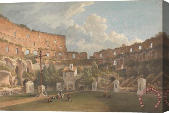 John Warwick Smith An Interior View of The Colosseum, Rome Stretched Canvas Painting / Canvas Art