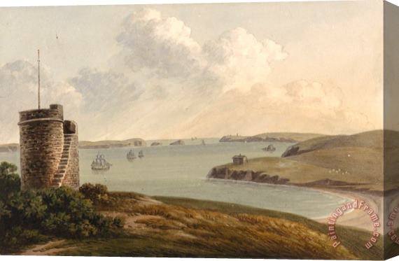 John Warwick Smith View From The Vidette Near Hakin on Signal Hill, Looking Beyond Nangle Point And Thorn Island., P Stretched Canvas Print / Canvas Art
