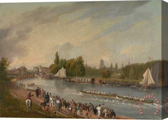 John Whessell A Boat Race on The River Isis, Oxford Stretched Canvas Painting / Canvas Art