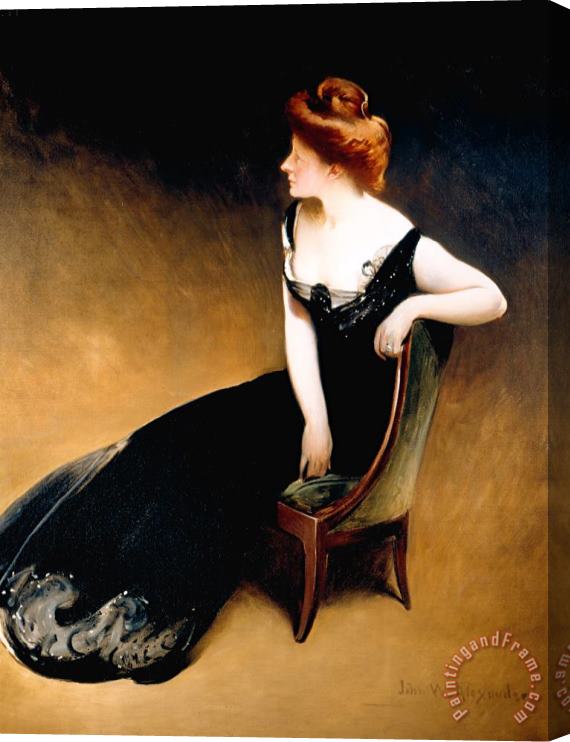 John White Alexander Portrait of Mrs. V, Mrs. Herman Duryea Stretched Canvas Painting / Canvas Art